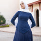Navy-blue Corset Soiree Dress Set