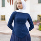 Navy-blue Corset Soiree Dress Set