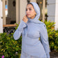 Baby-blue Corset Soiree 2- Pieces Dress Set with Embroidered Skirt