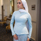 Mint Corset Soiree 2-Pieces Dress Set with Embroidered Skirt