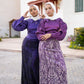 Dark Purple Soirée 2-Pieces Dress Set with Embroidered Skirt