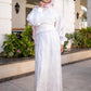 Off-white Soiree 2-pieces Dress Set with Embroidered Skirt