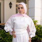 Off-white Soiree 2-pieces Dress Set with Embroidered Skirt