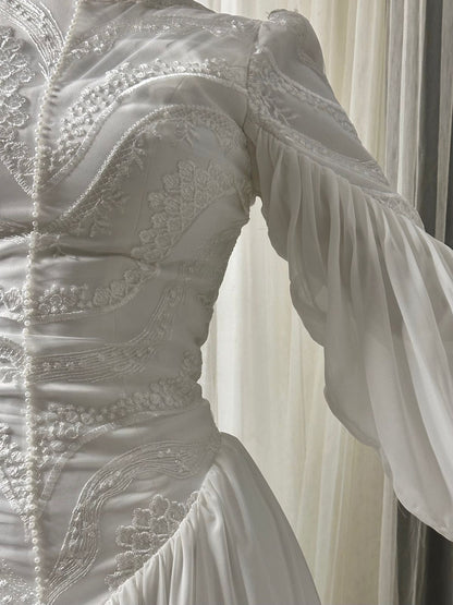 Off-white Embroidered Bridal Dress