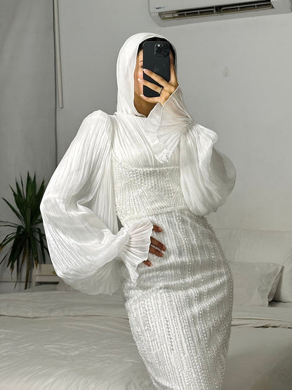 Off-white Embroidered Mermaid Bridal Dress