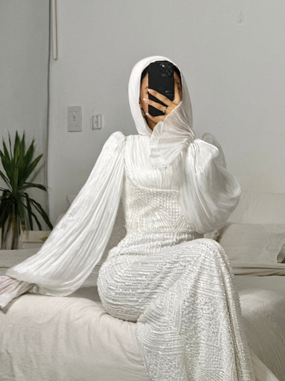 Off-white Embroidered Mermaid Bridal Dress