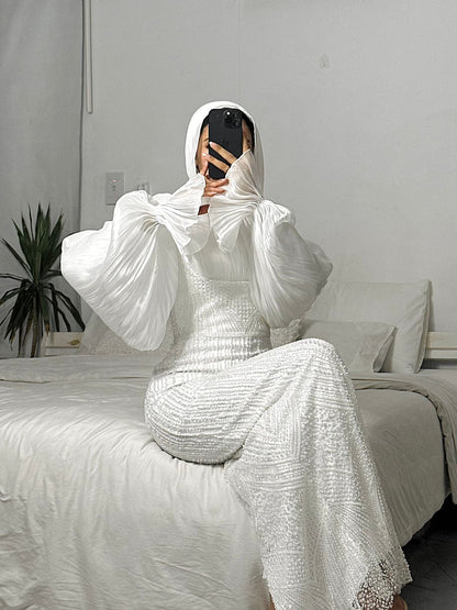 Off-white Embroidered Mermaid Bridal Dress