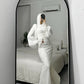Off-white Embroidered Mermaid Bridal Dress