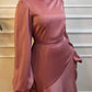 Cashmere Satin Wrap Dress