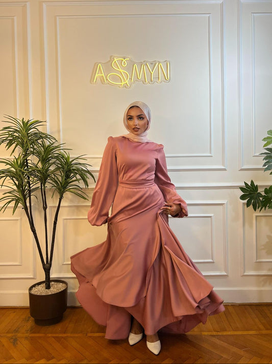 Cashmere Satin Wrap Dress