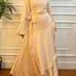 Champagne Satin Wrap Dress