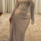 Silver Embroidered Soiree Dress
