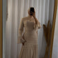 Beige Chiffon Soiree Dress