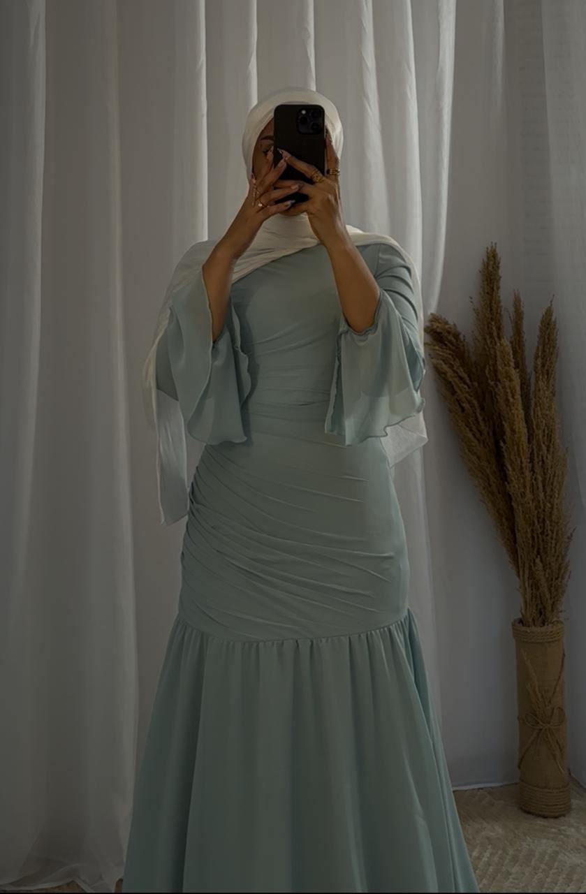 Mint Chiffon Soiree Dress