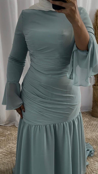 Mint Chiffon Soiree Dress