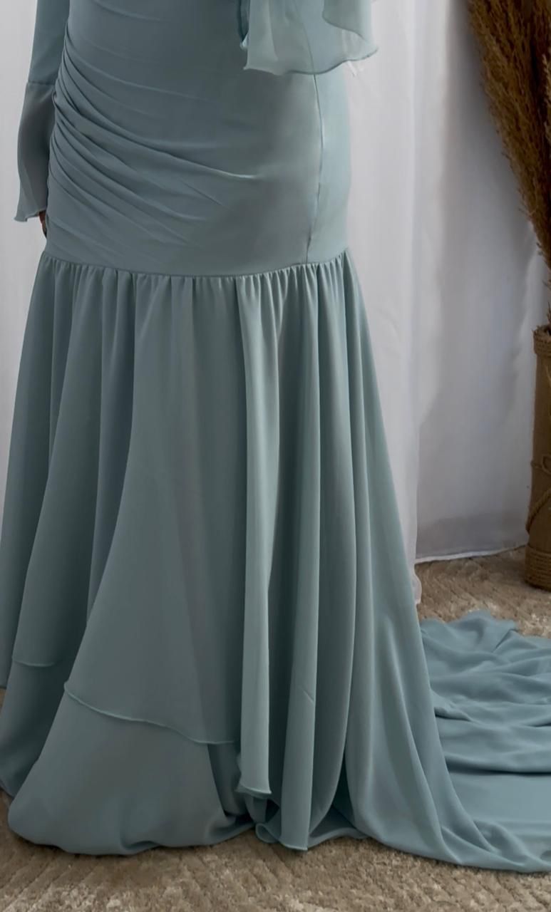 Mint Chiffon Soiree Dress