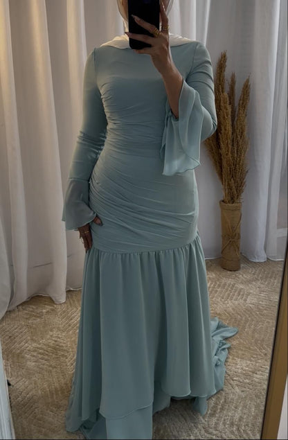 Mint Chiffon Soiree Dress