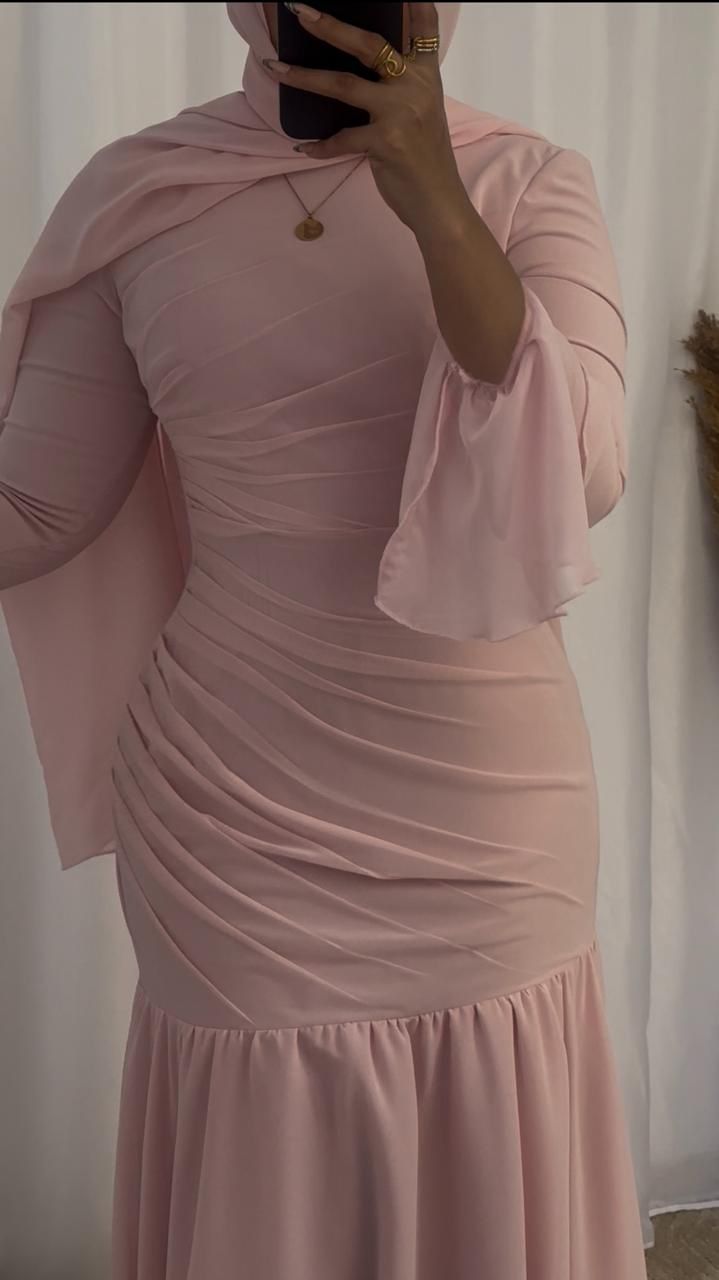 Rose Chiffon Soiree Dress