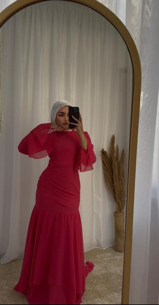 Pink Chiffon Soiree Dress