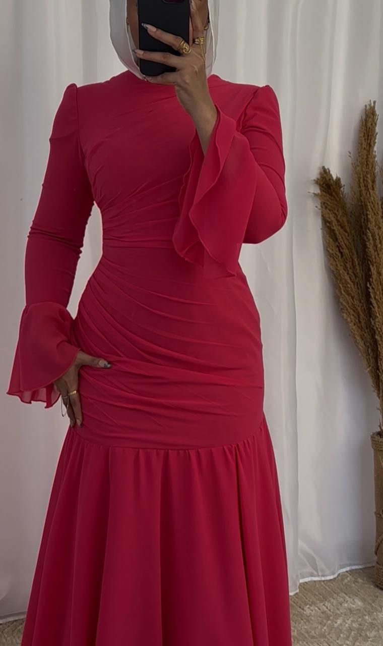 Pink Chiffon Soiree Dress