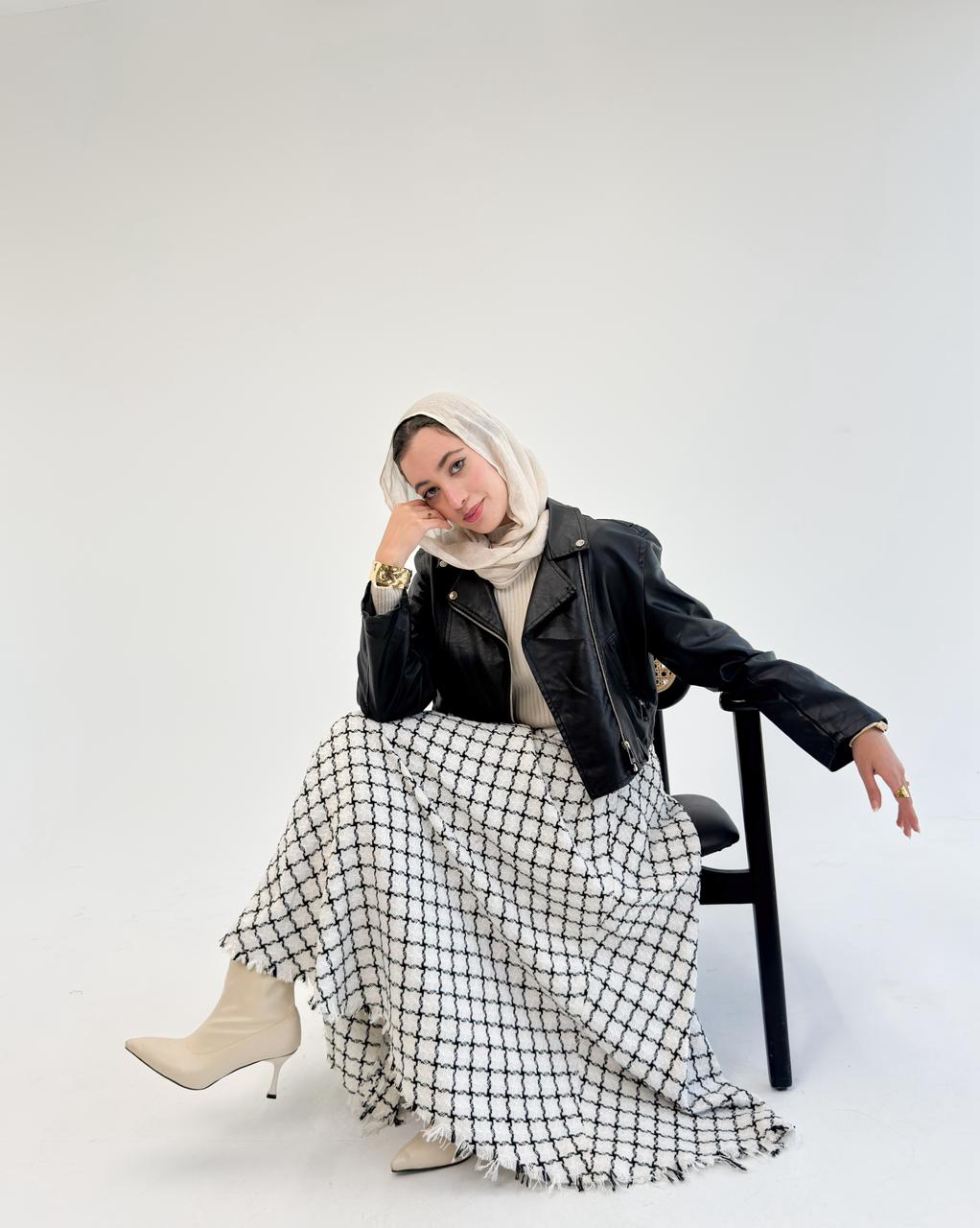 Booklet plaid winter skirt