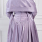 Flowing Grace Statement Sleeve Dress in Lavender