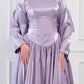 Flowing Grace Statement Sleeve Dress in Lavender