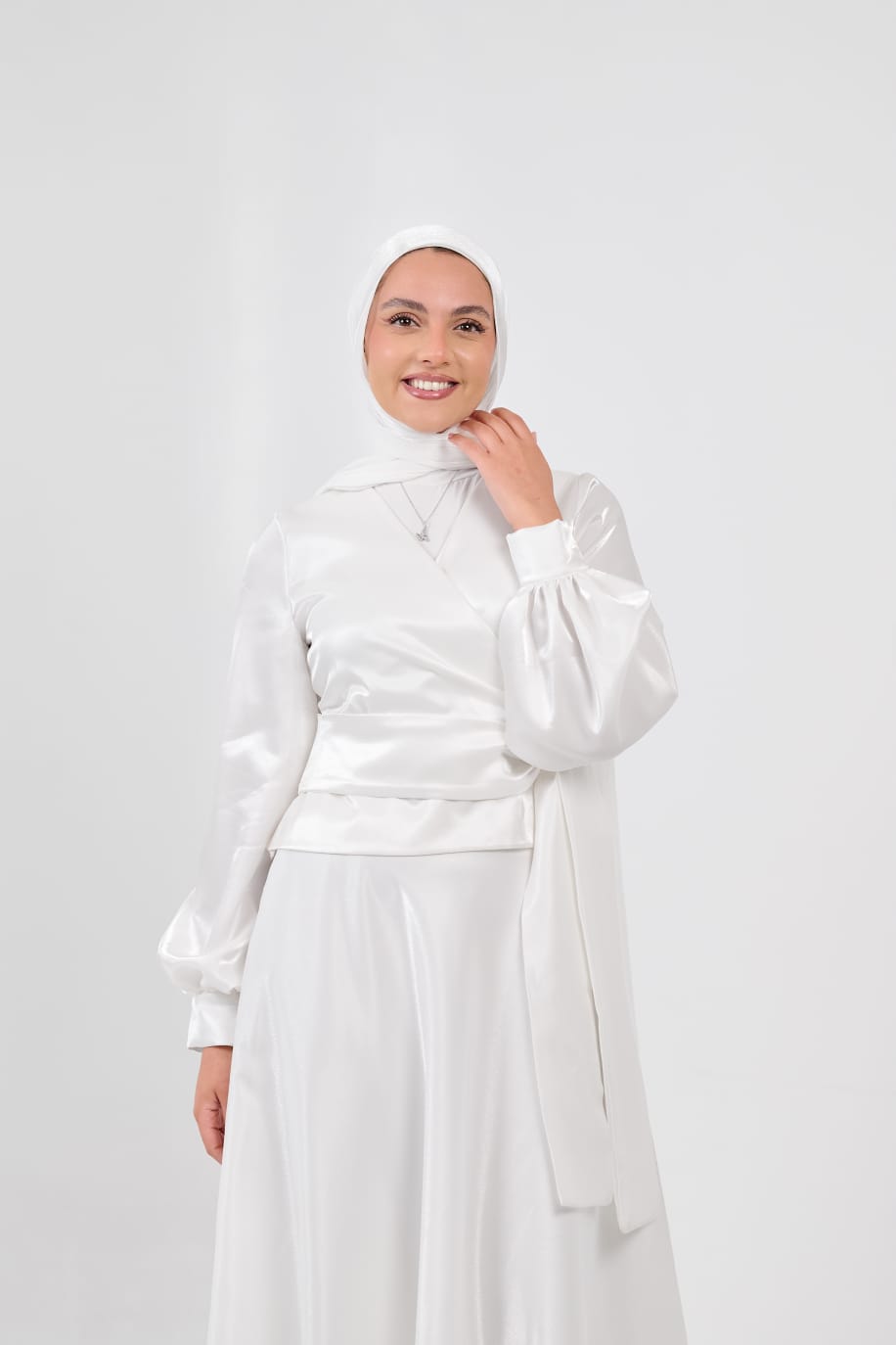 Shadow & Shine Soiree Wrap Set in Off-White