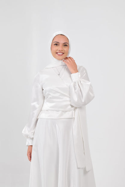 Shadow & Shine Soiree Wrap Set in Off-White