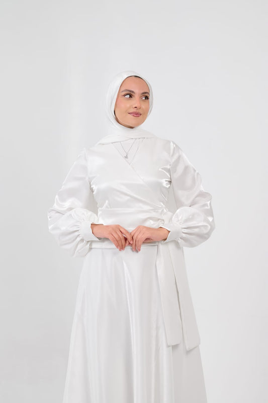 Shadow & Shine Soiree Wrap Set in Off-White