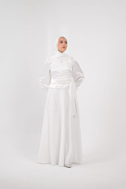 Shadow & Shine Soiree Wrap Set in Off-White