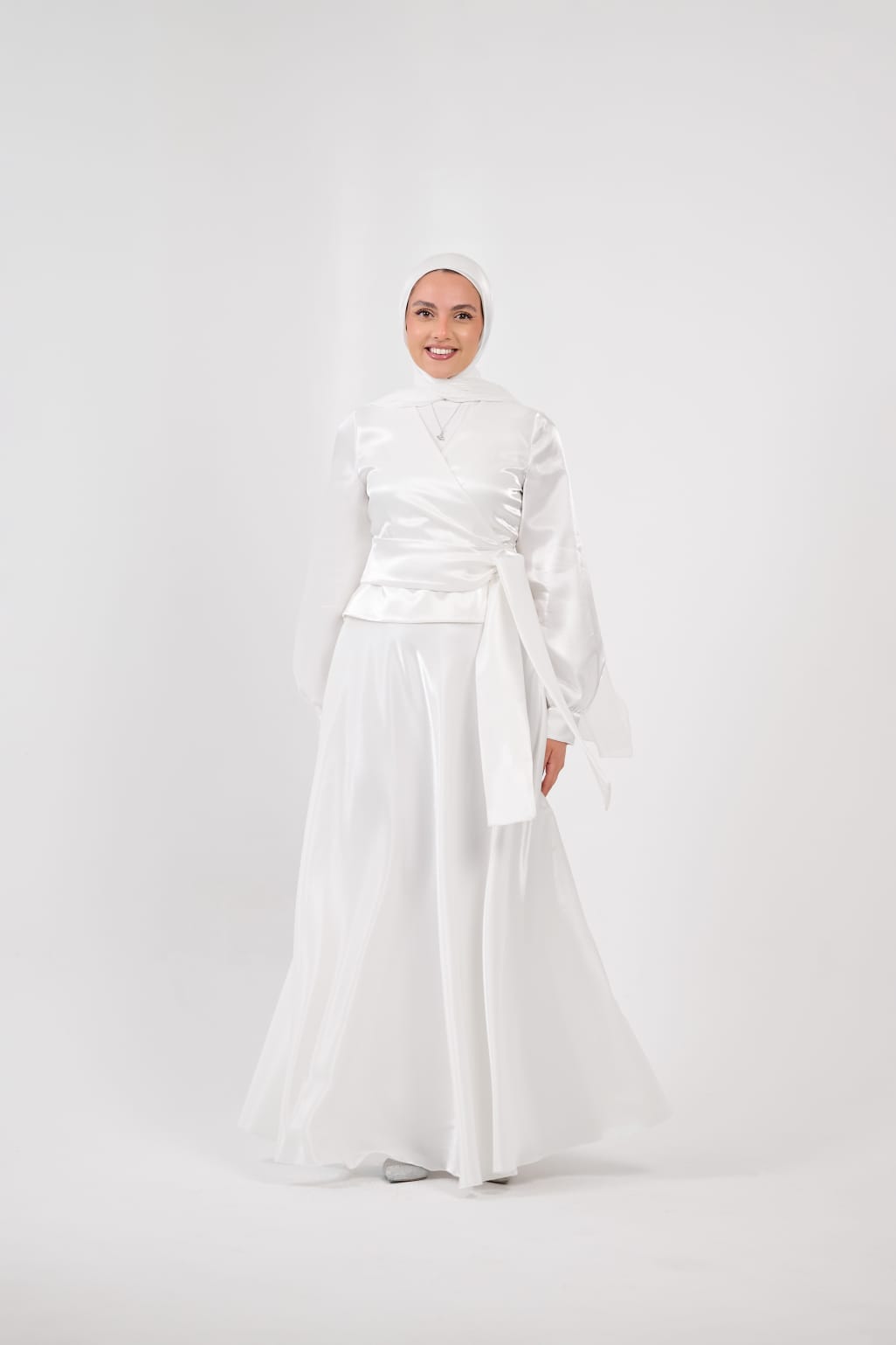Shadow & Shine Soiree Wrap Set in Off-White