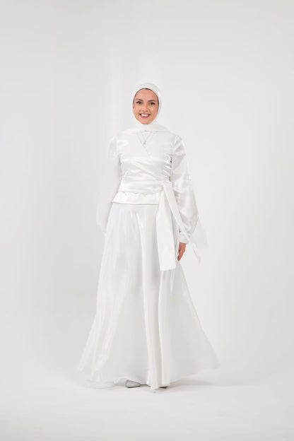 Shadow & Shine Soiree Wrap Set in Off-White