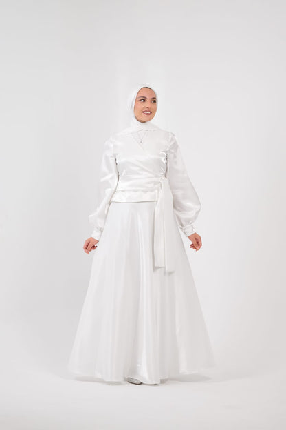 Shadow & Shine Soiree Wrap Set in Off-White