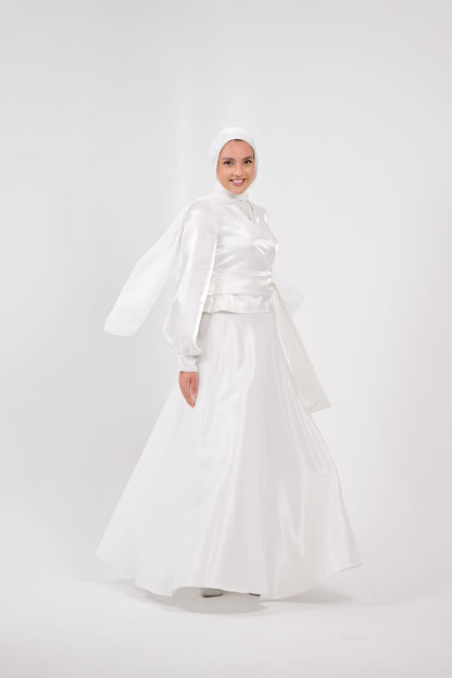 Shadow & Shine Soiree Wrap Set in Off-White