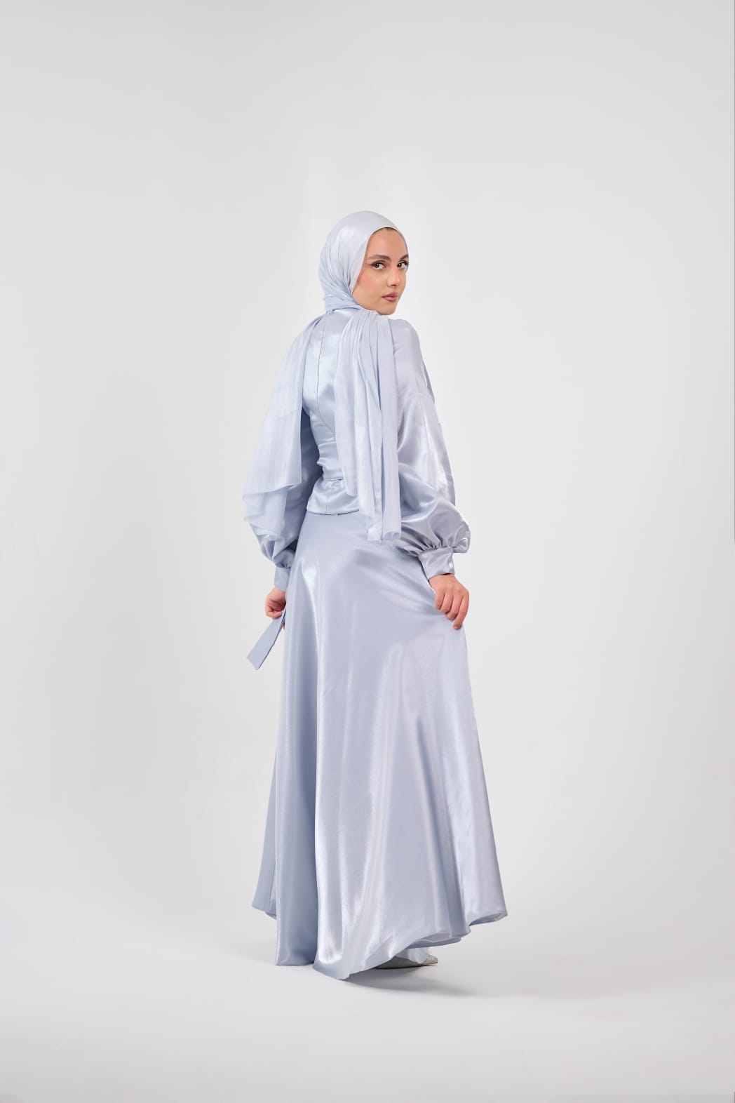 Shadow & Shine Soiree Wrap Set in Baby Blue