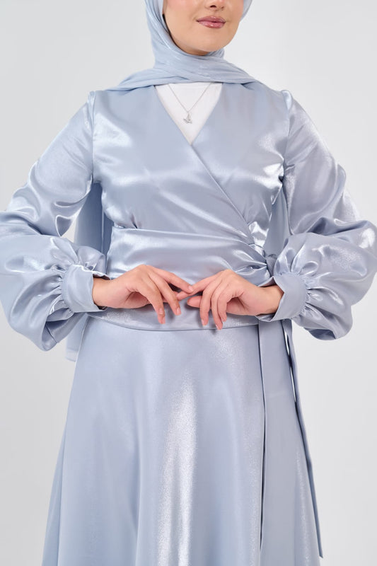 Shadow & Shine Soiree Wrap Set in Baby Blue