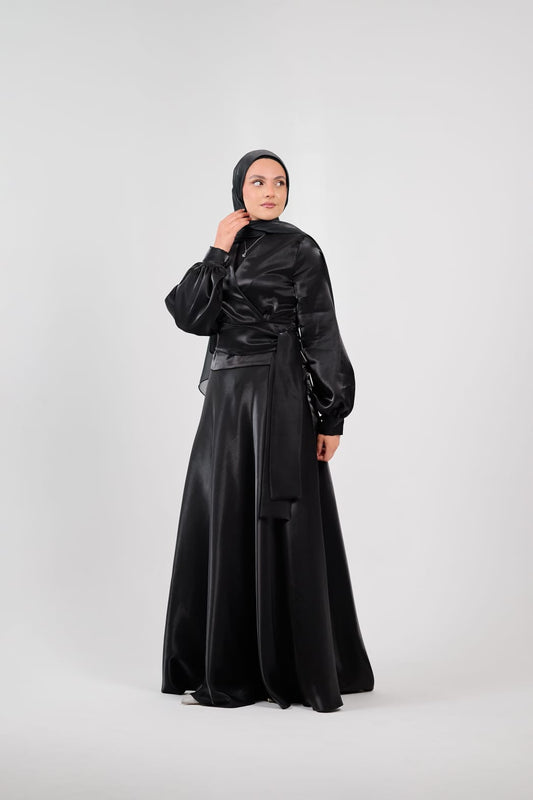 Shadow & Shine Soiree Wrap Set in Black