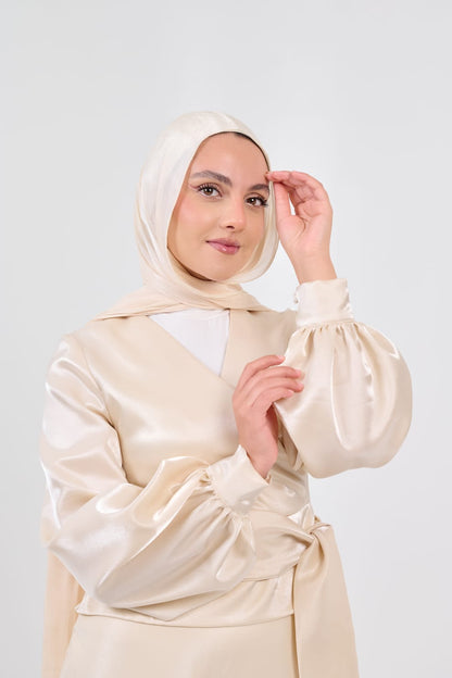 Shadow & Shine Soiree Wrap Set in Golden Beige