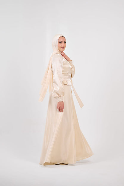 Shadow & Shine Soiree Wrap Set in Golden Beige