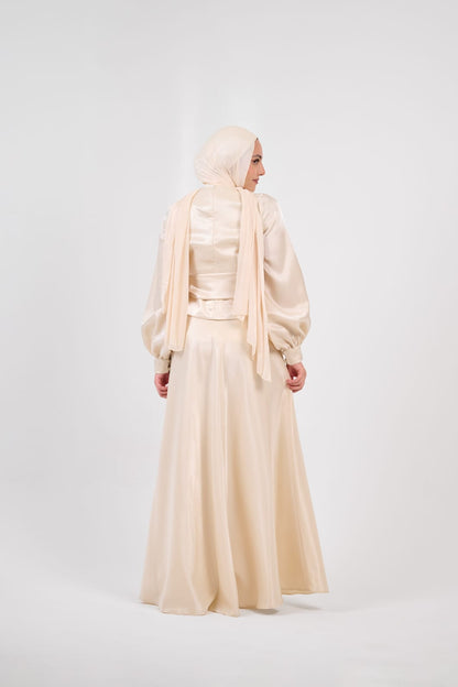 Shadow & Shine Soiree Wrap Set in Golden Beige