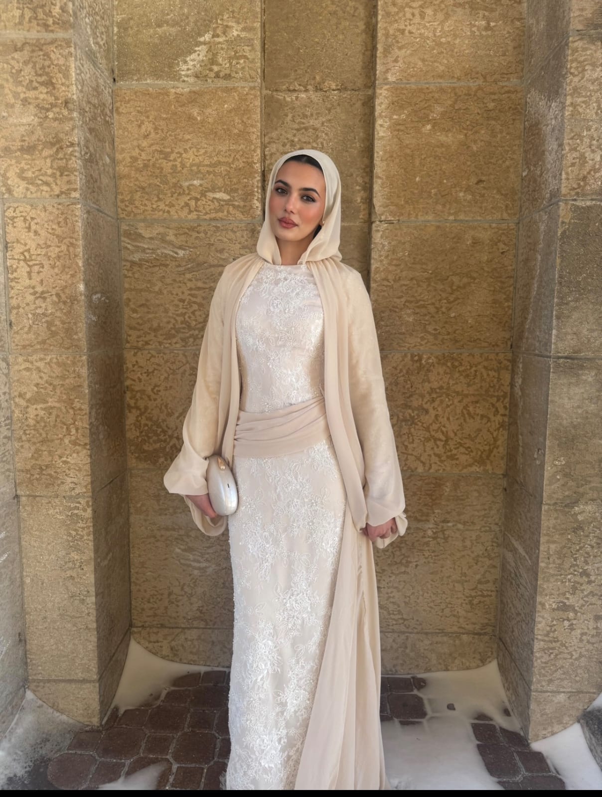 Champagne Chiffon Lace Dress