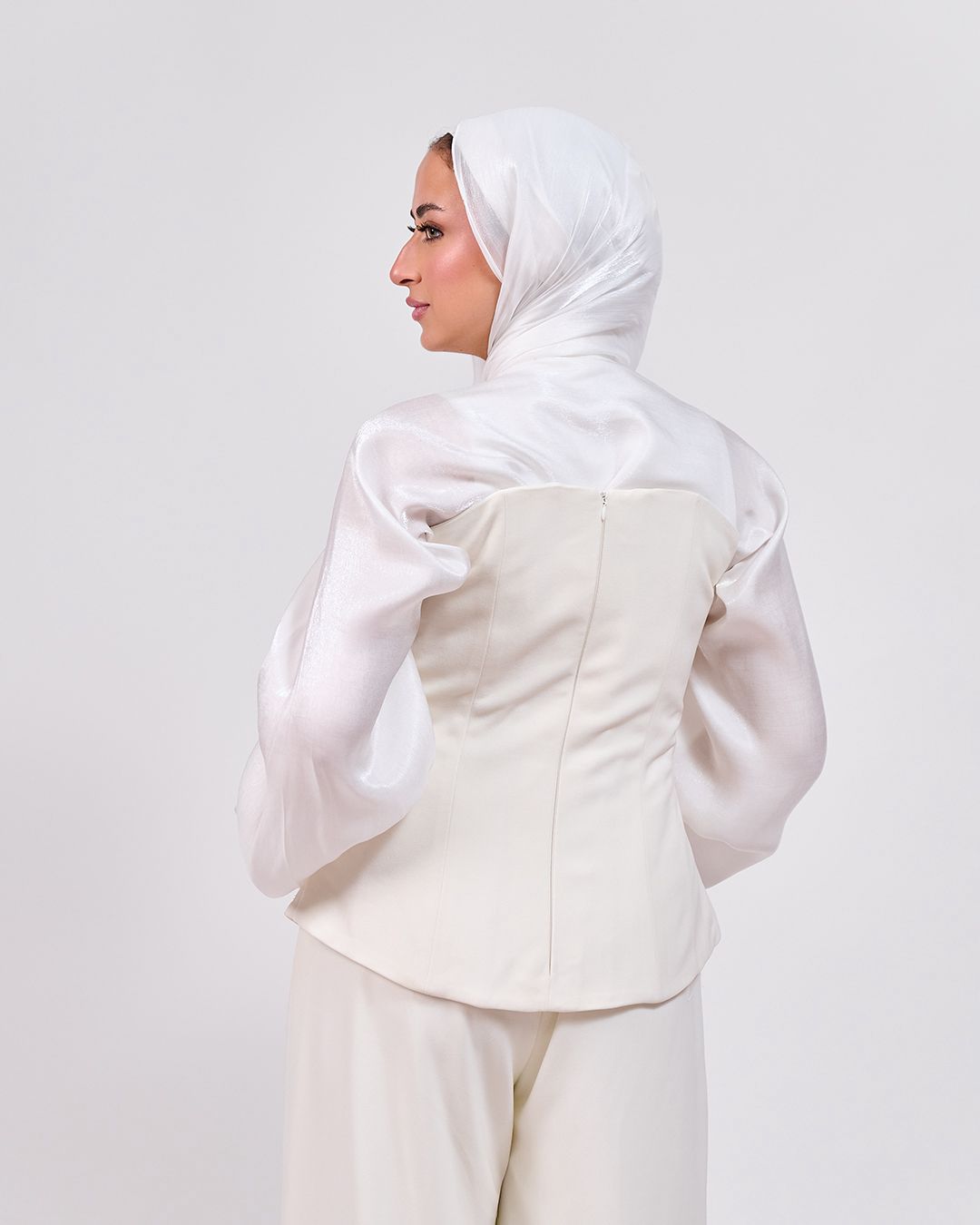 The Quiet Statement Corset 3-Pieces Jumpsuit in Off White