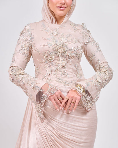 The Elegance in Detail Dress in Blush Nude