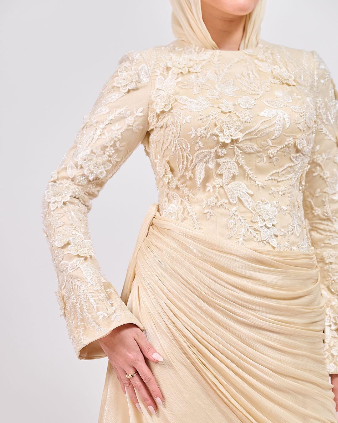 The Elegance in Detail Dress in Champagne Gold