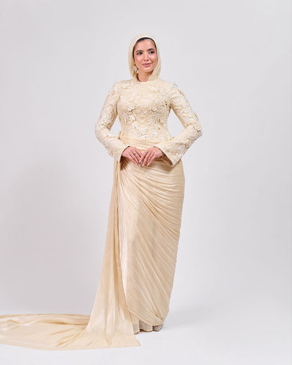 The Elegance in Detail Dress in Champagne Gold