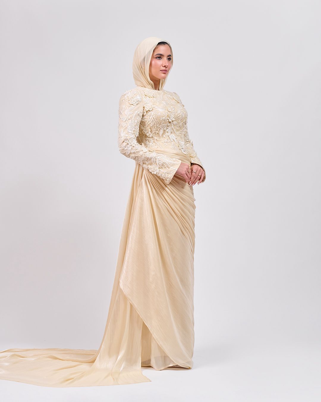 The Elegance in Detail Dress in Champagne Gold