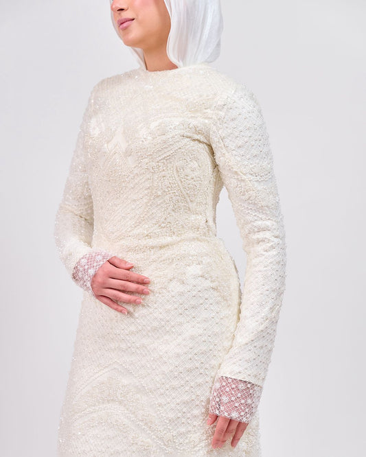 The Ivory Hand-Embroidered Still Moment Dress