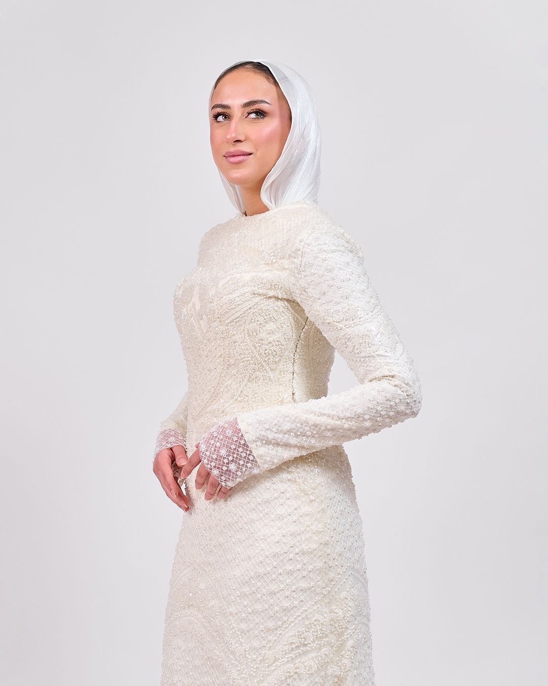 The Ivory Hand-Embroidered Still Moment Dress