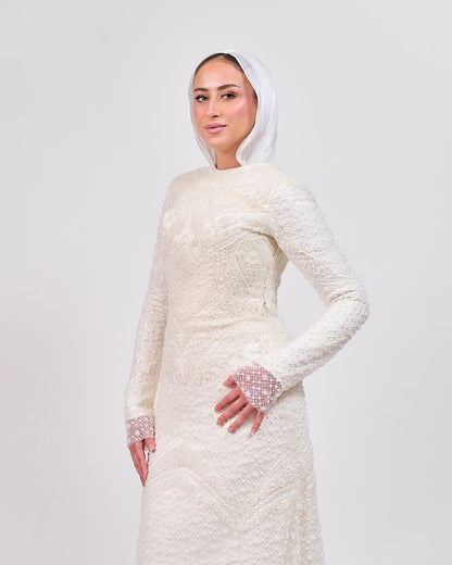 The Ivory Hand-Embroidered Still Moment Dress